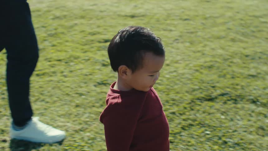 A clip of a father and son playing