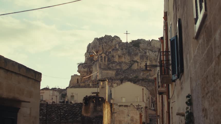 A clip of a crucifix up the hill