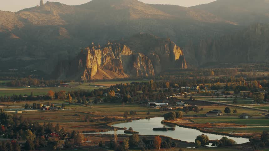 A large valley near some mountains
