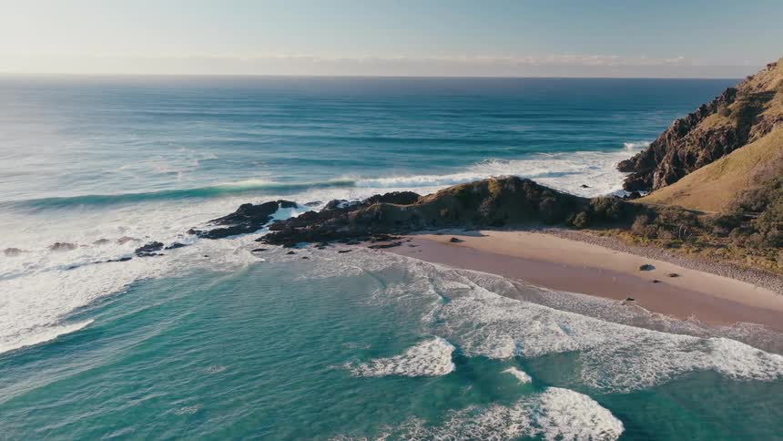 Waves wash up on the beach