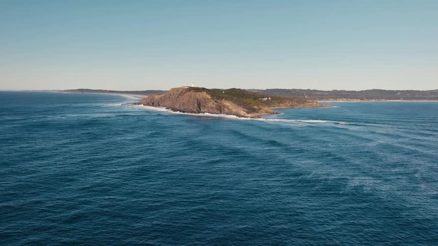 A land mass surrounded by water