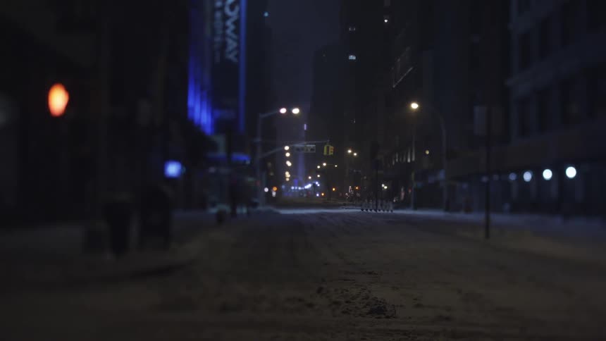 City street on a dark night