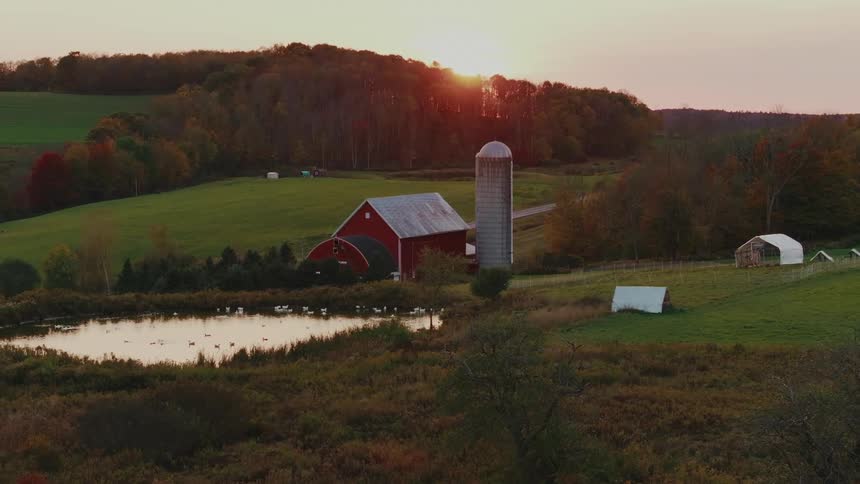 A clip of a house in a rural area
