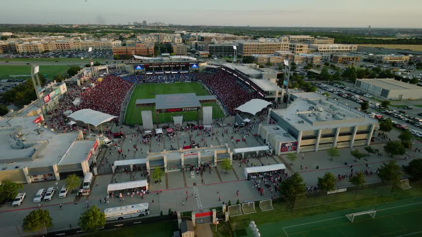 Crowd of people in a sports stadium
