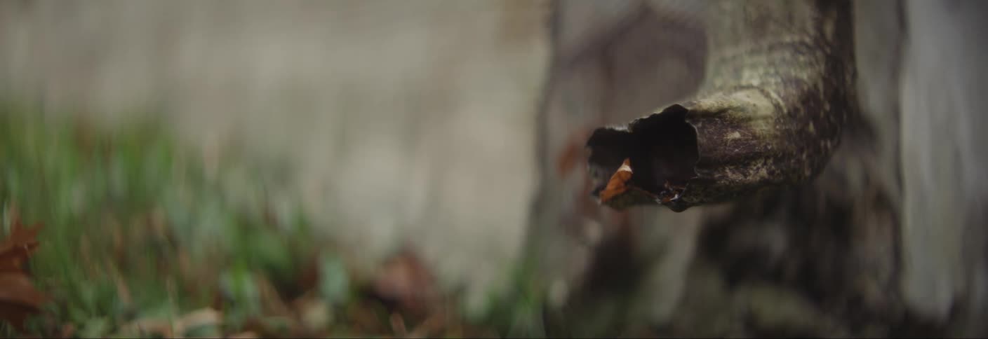 A few drops of water falling from a suspended object full of black dirt