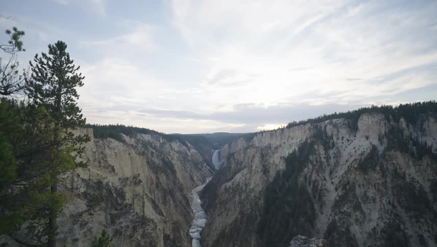 The upper falls of the yellowstone river plunge into the grand canyon of the yellowstone