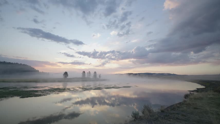 A clip of a misty river