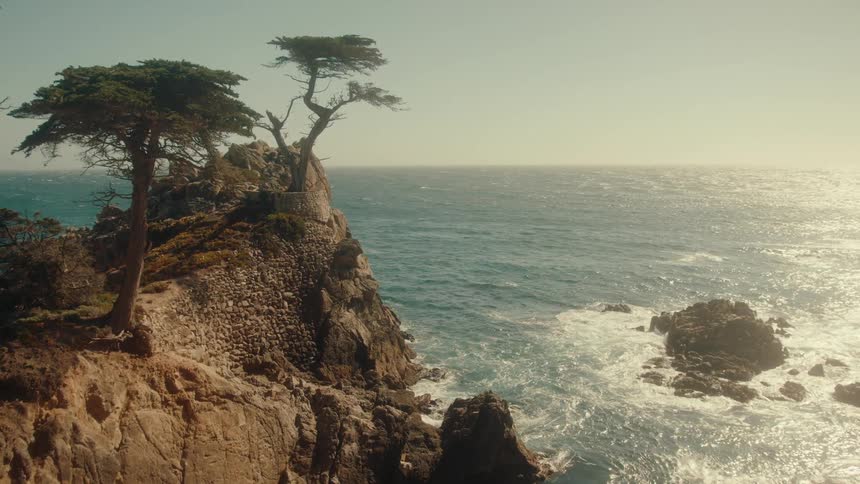 A clip of a cliff by the shore