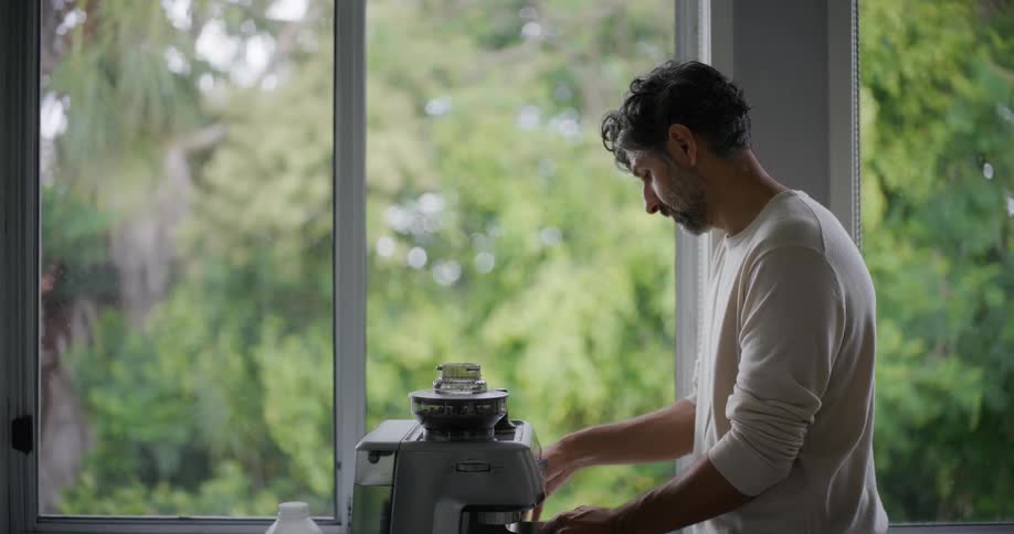 A clip of a person making a coffee