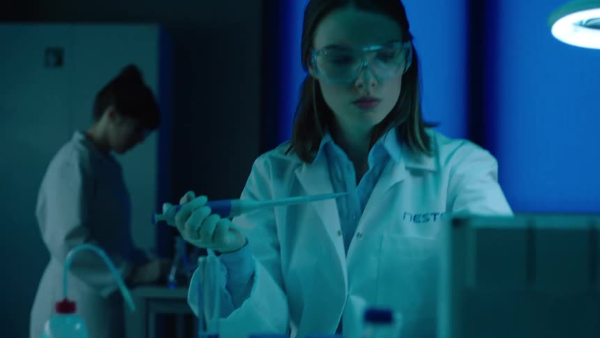 A clip of people working in a lab