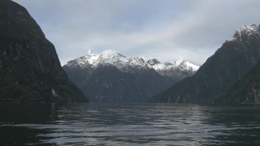 View of the mountains and water