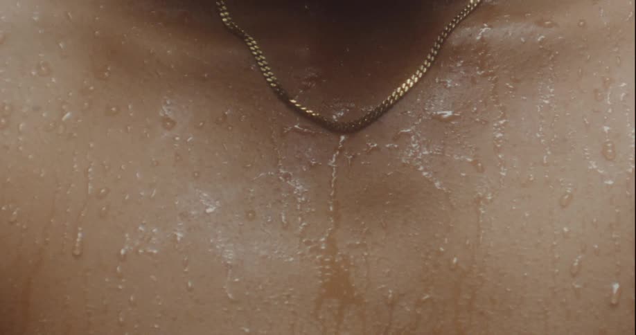 A footage of a persons chest