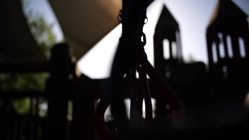 The sun shines down on a playground