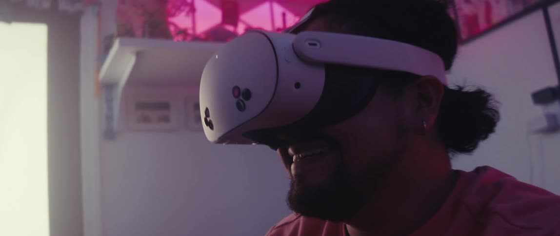 A clip of a person playing a virtual reality