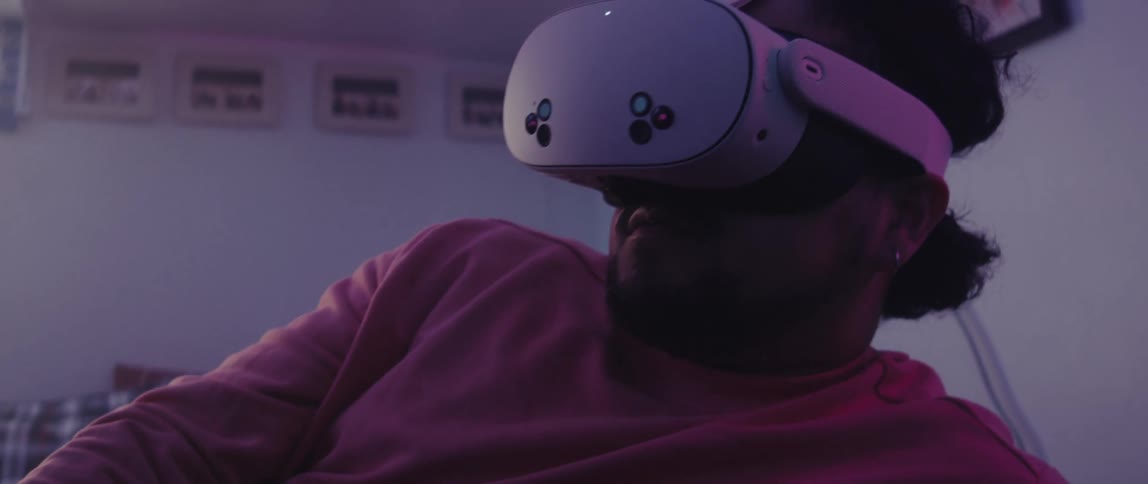 A clip of a person playing a virtual reality