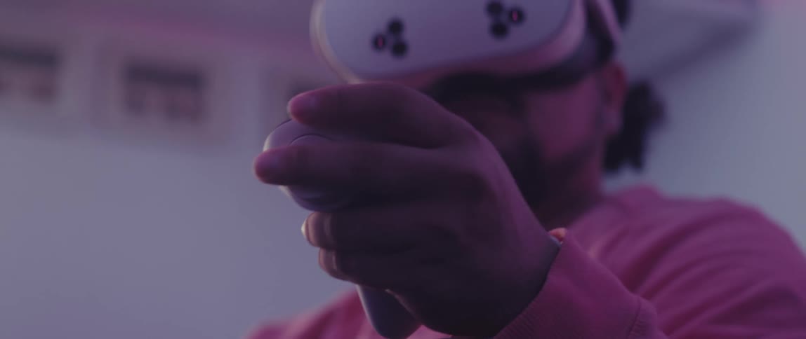 A clip of a person playing a virtual reality
