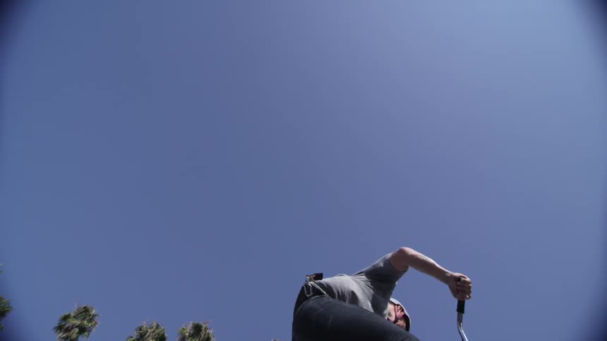 A person riding a bike