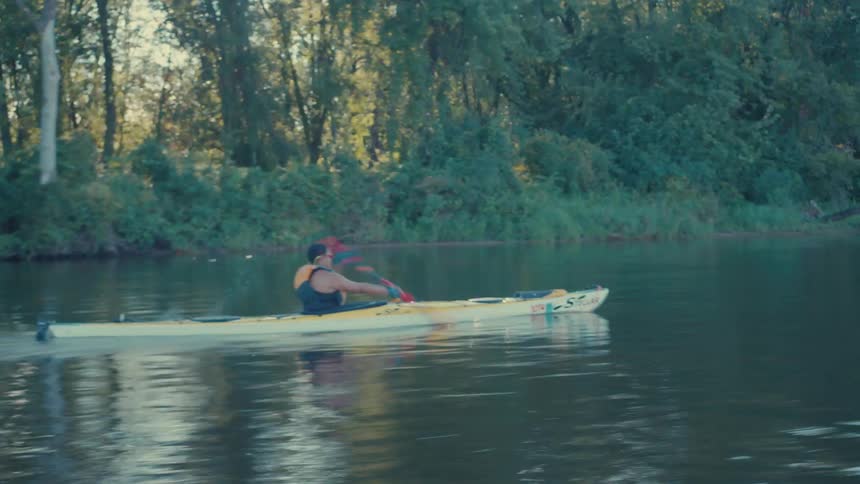 A clip of a person kayaking