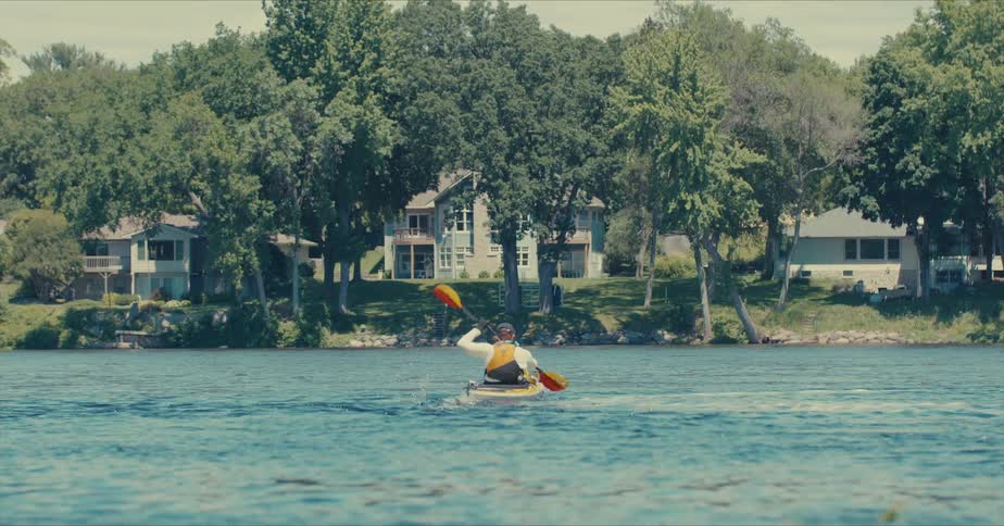 A clip of a person kayaking