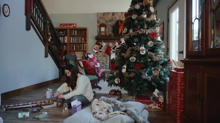 A clip of a lady making some decoration