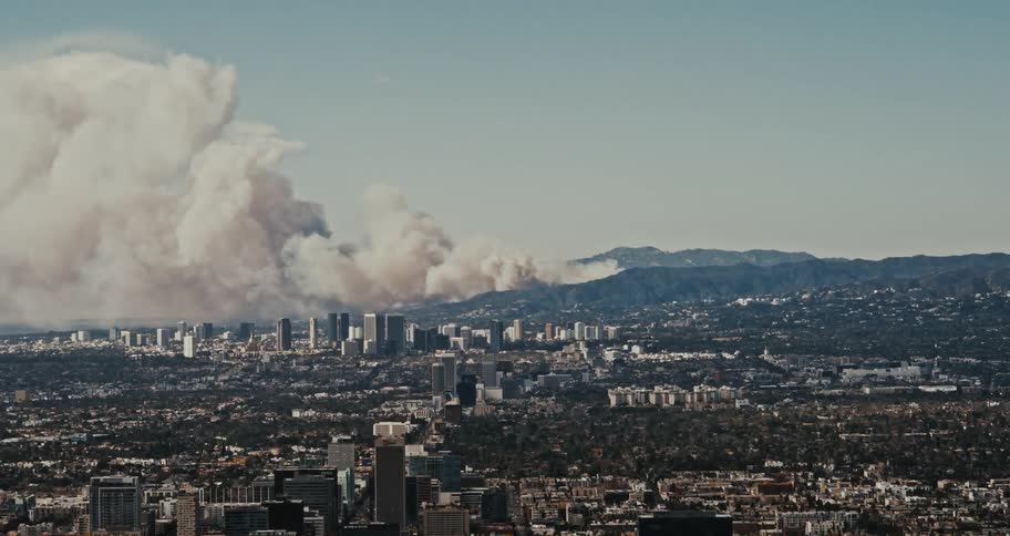 The Palisades fire ignites in the Santa Monica mountains in West Los Angeles