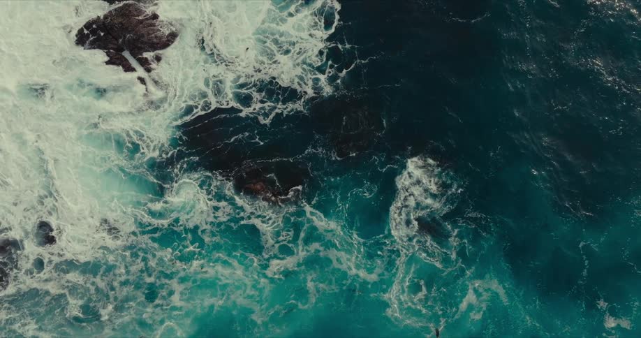 An aerial clip of the sea