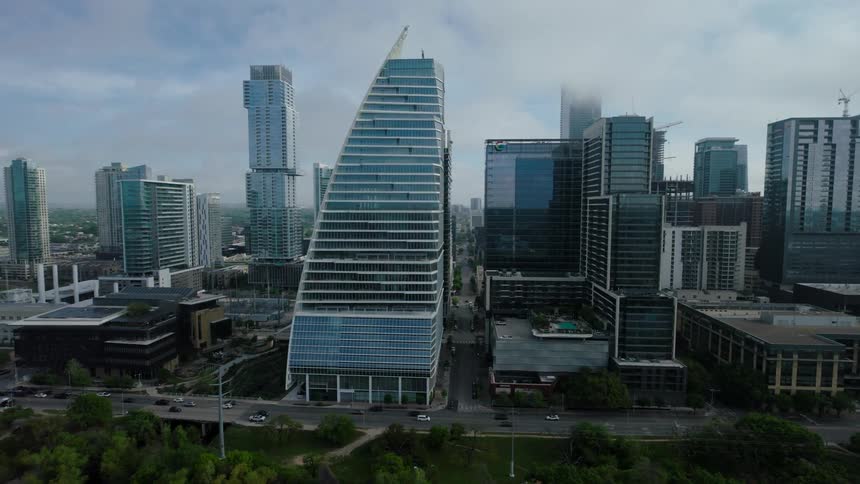 An aerial clip of the city