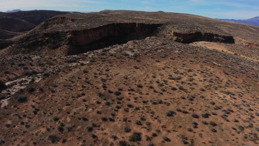 An aerial clip of a desert area