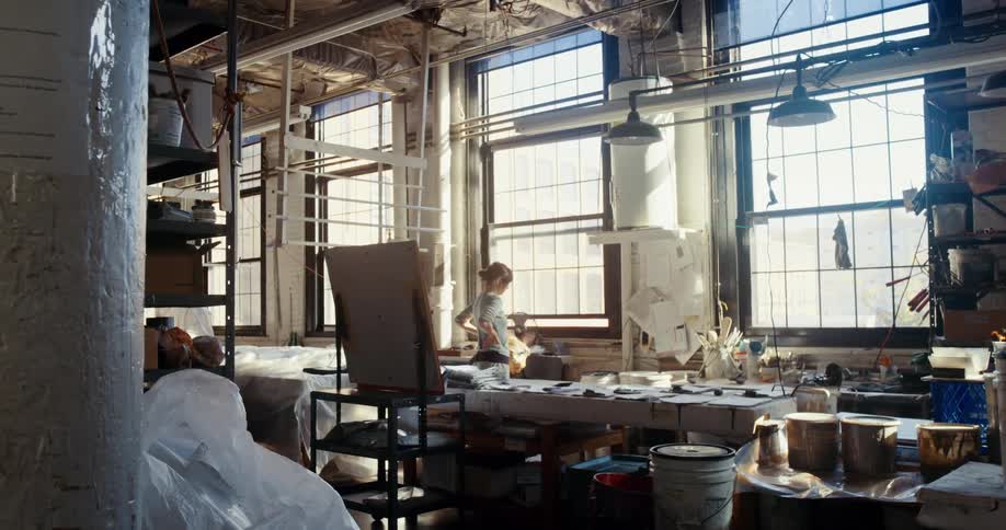 A clip of people in a factory