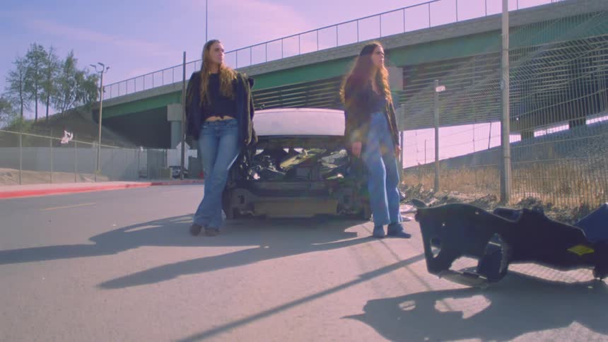 Woman arriving next to another woman who is dissatisfied and leaves the place