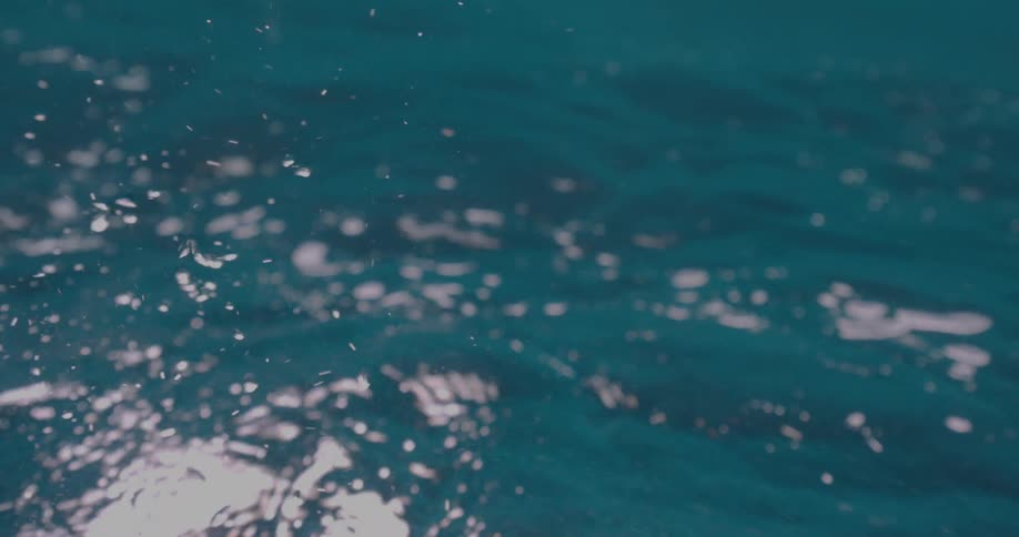 Bubbles come up from water as it moves