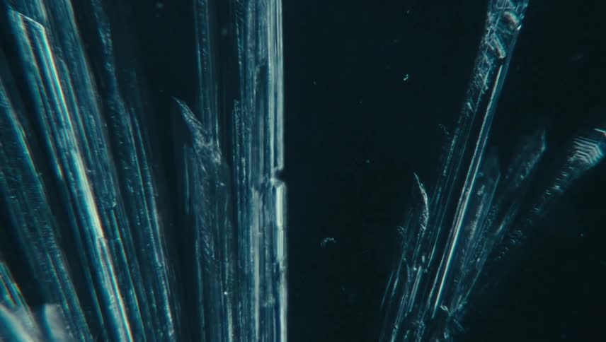 Crystals like glass are seen close up