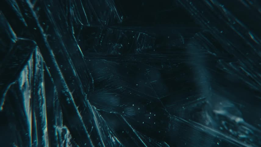Extreme close up of freezing ice particles