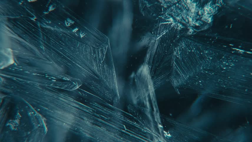 The liquid slowly frosts over and turns to ice