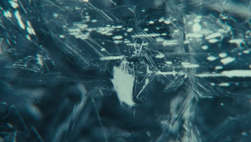 Extreme close up of rapidly freezing ice
