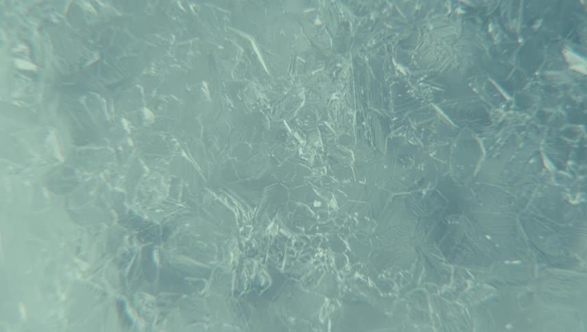 Ice crystals in water freezing