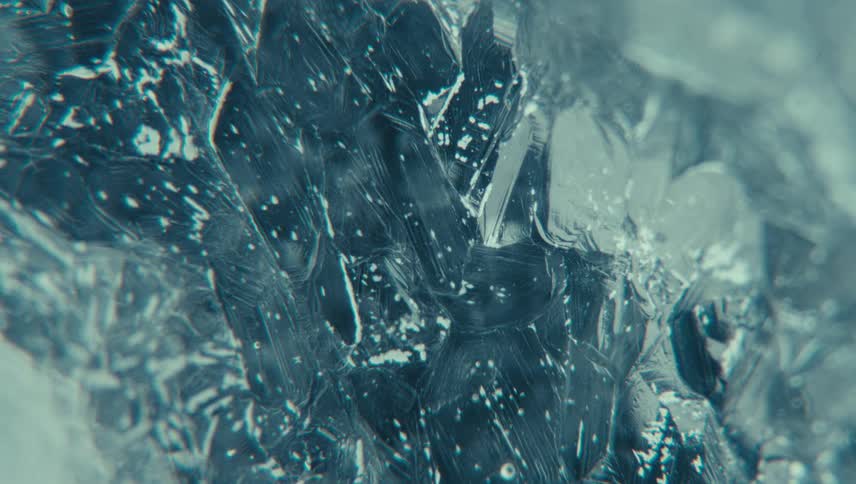 Extreme close up of an abstract freezing water surface
