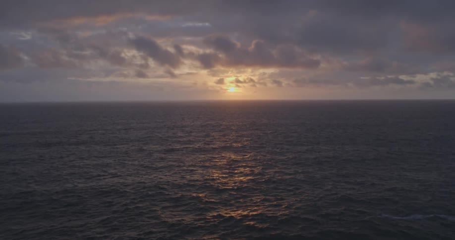 View of a vast ocean at sunset