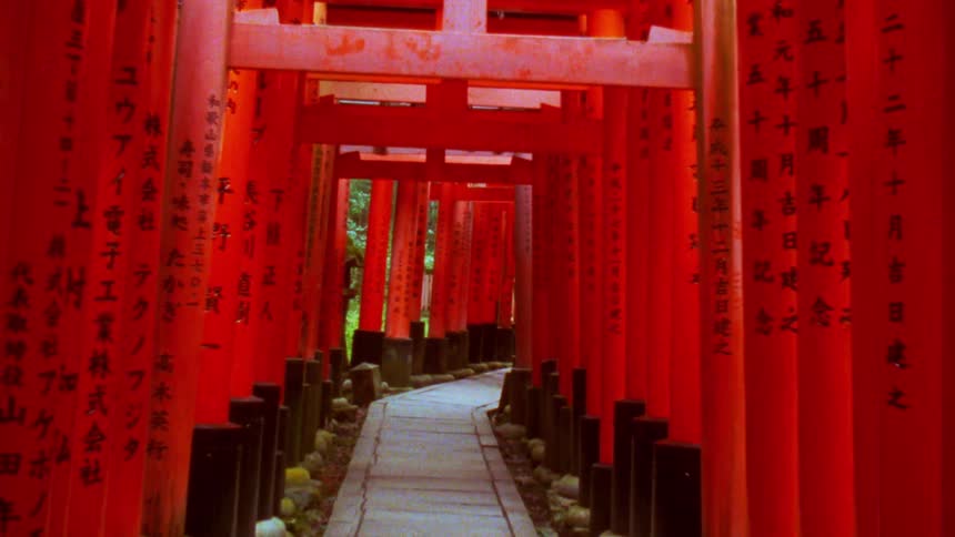 The walkway has a red barrier around it