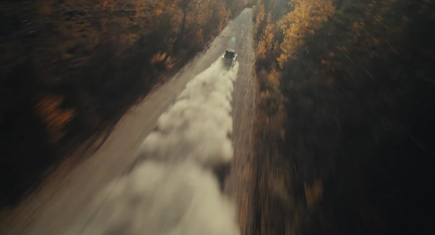 A footage of an offroad car race