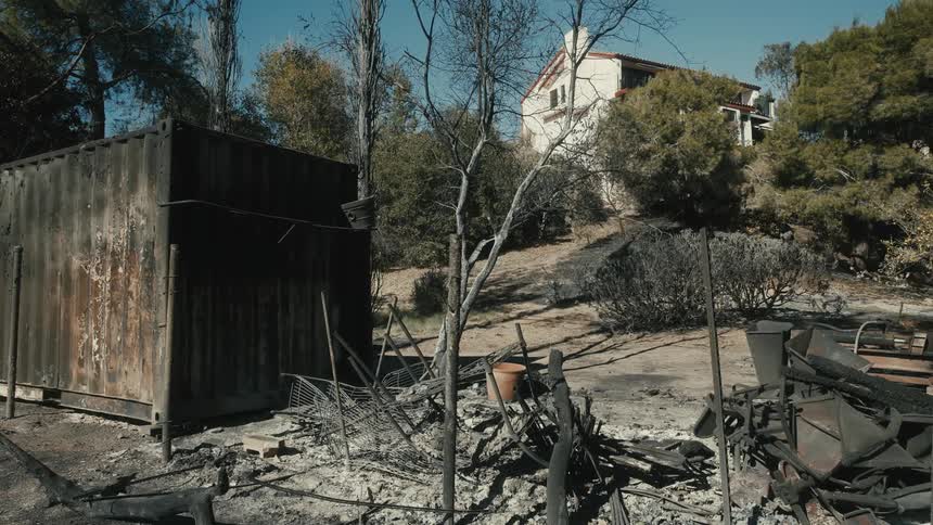A clip of a burnt community