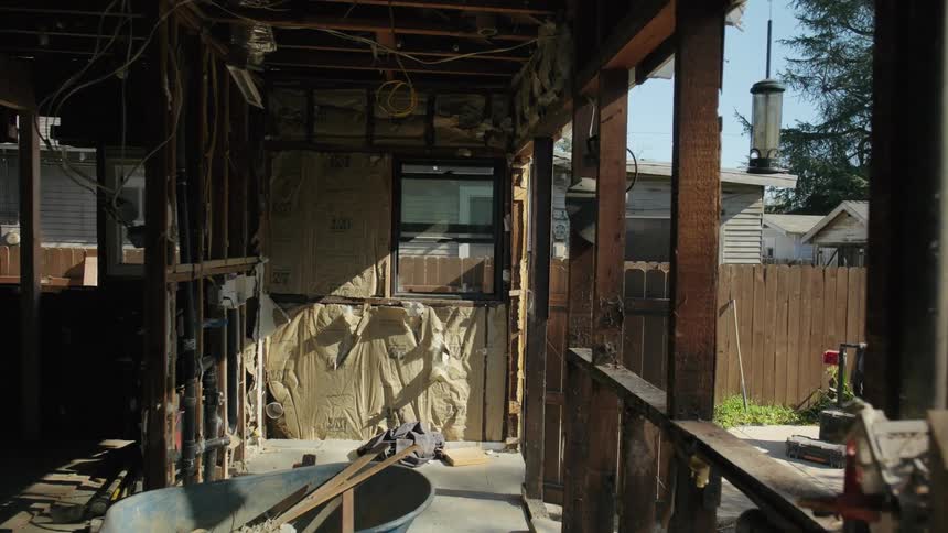 Interior view of a building under construction