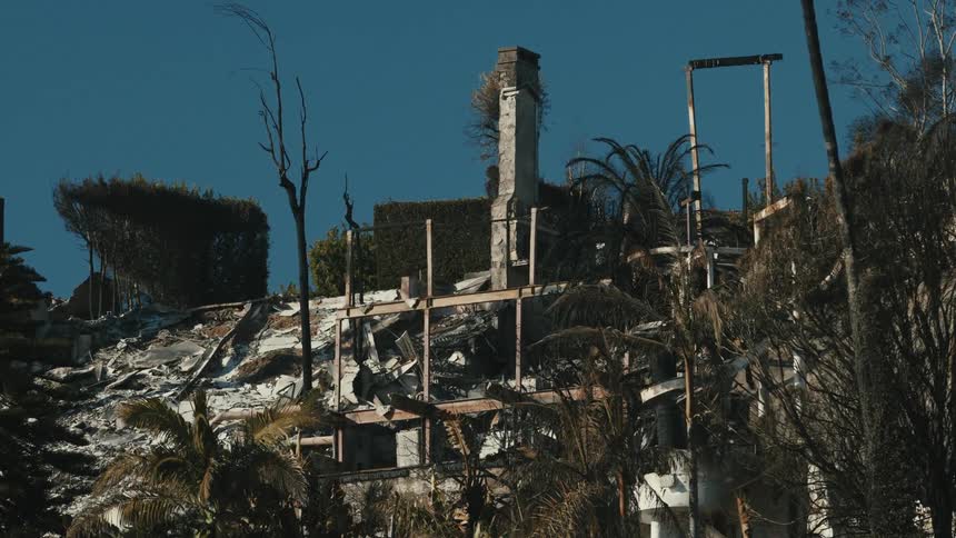 A clip of a destructed building