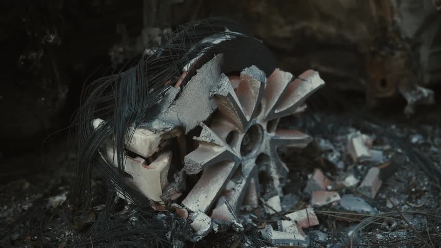 The wheel is all burned