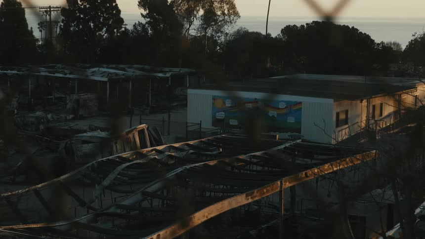 A clip of destroyed buildings