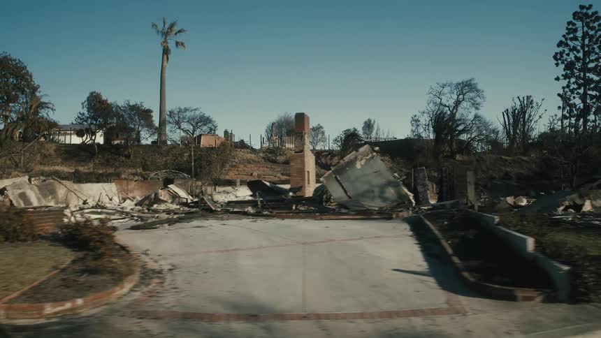 A footage of a ruined community