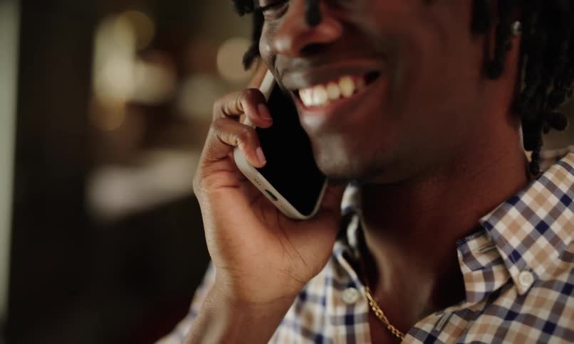 A clip of a male having a phone call conversation