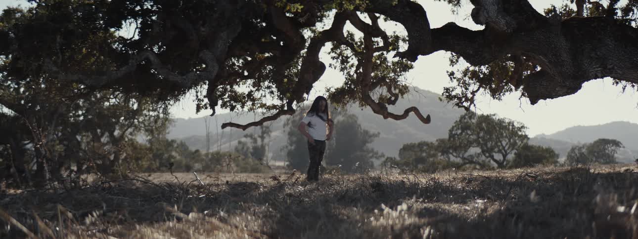 People standing in the middle of a dry field with trees around