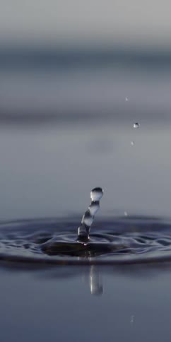 Drop falling into the sea
