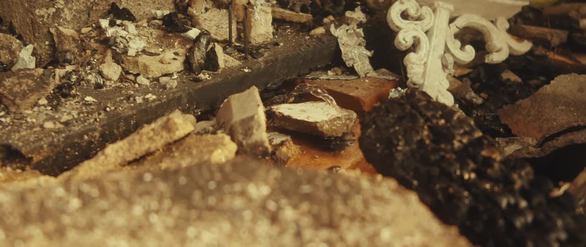 Mine with water leaking among rocks